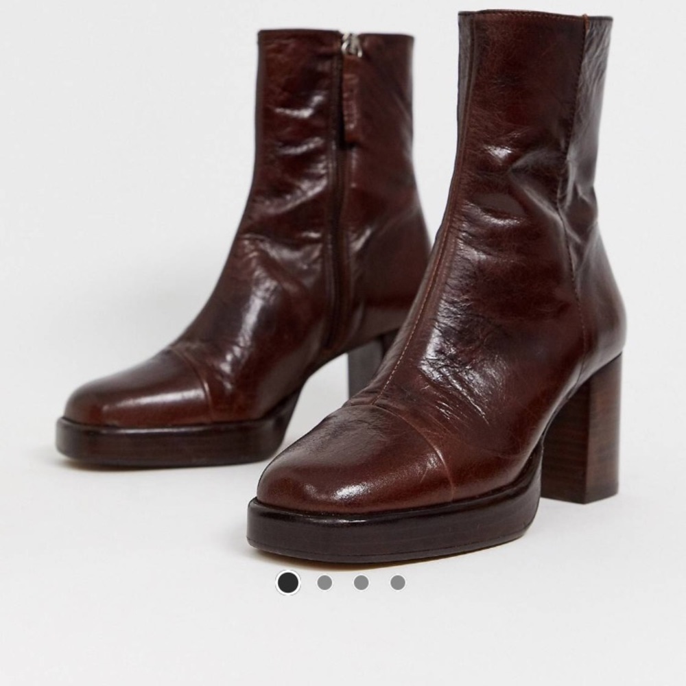 ASOS Reunion Premium Leather Platform Boots